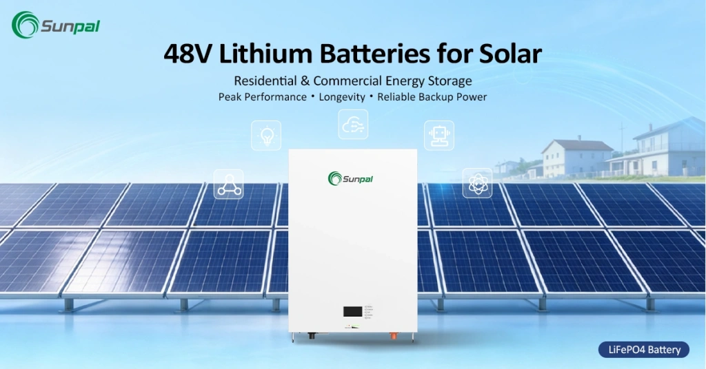 Sunpal 48V LiFePO4 lithium battery for residential and commercial solar energy storage